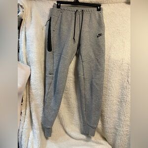 Nike Heather Gray Tech Fleece Joggers with Black Details